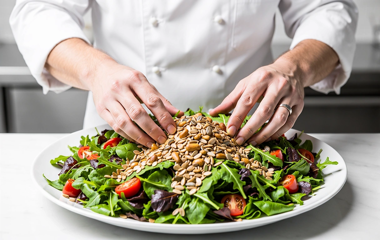 Preparación de ensalada nutritiva